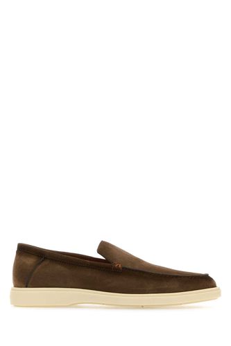 Santoni Brown Suede Loafers - Santoni - Modalova