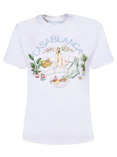 Casablanca White Cotton T-shirt - Casablanca - Modalova