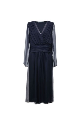 V-neck Midi Chiffon Dress - Alberta Ferretti - Modalova