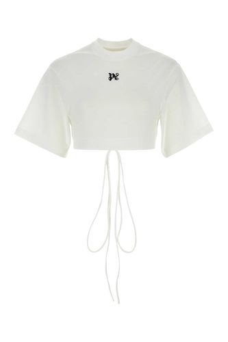 Palm Angels White Cotton T-shirt - Palm Angels - Modalova