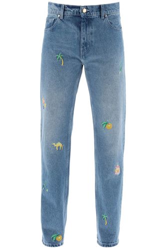 Embroidered Straight Jeans - Casablanca - Modalova