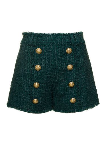 Tweed Shorts With Aged-gold Buttons In Wool Blend Woman - Balmain - Modalova