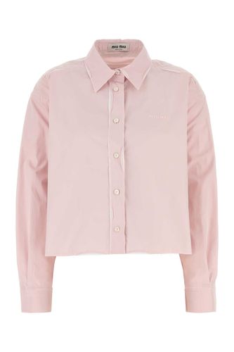 Miu Miu Pastel Pink Poplin Shirt - Miu Miu - Modalova