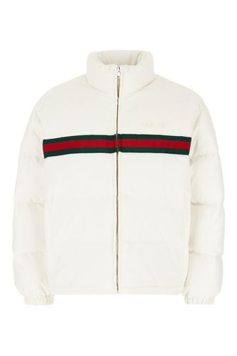 White Stretch Polyester Down Jacket - Gucci - Modalova