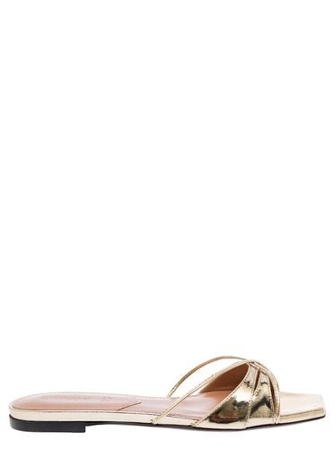 Lust Gold-colored Flat Sandals With Criss-cross Straps In Fabric Woman - D'Accori - Modalova