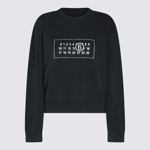Black Cotton Sweatshirt - MM6 Maison Margiela - Modalova