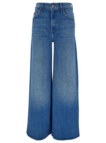 The Undercover Light Wide Jeans With Branded Button In Cotton Denim Man - Mother - Modalova