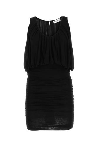 Black Cupro Mini Dress - Saint Laurent - Modalova