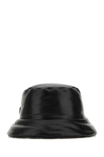 Black Nappa Leather Padded Hat - Prada - Modalova