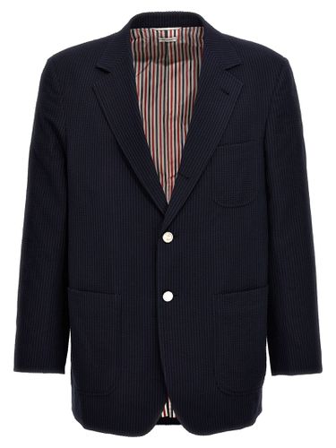 Single-breasted Seersucker Blazer - Thom Browne - Modalova