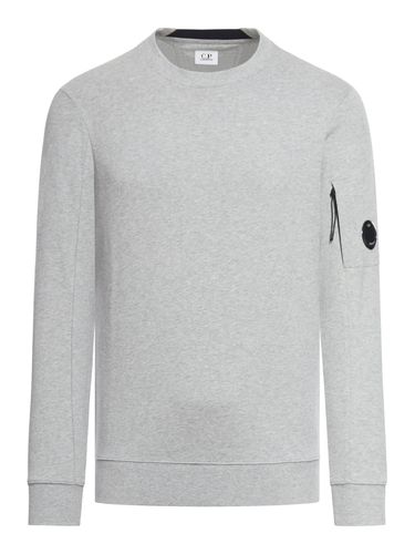 C. P. Company diagonal Raised Fleece Grey Cotton Sweatshirt - C.P. Company - Modalova