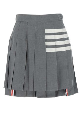 Thom Browne Grey Wool Mini Skirt - Thom Browne - Modalova
