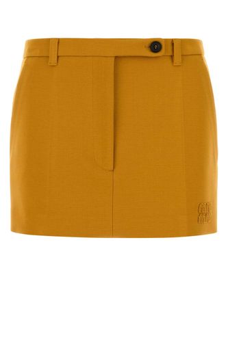 Pastel Orange Stretch Viscose Blend Mini Skirt - Miu Miu - Modalova