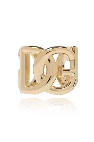 Logo Plaque Engraved Ring - Dolce & Gabbana - Modalova