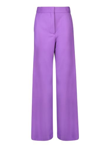 Purple Stretch Virgin Wool Palazzo Pant - MSGM - Modalova