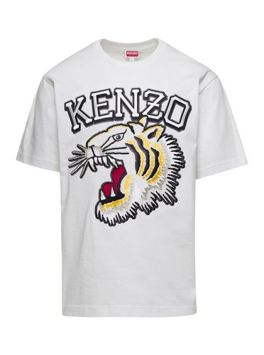 T-shirt With Tiger Varsity Embroidery In Cotton Man - Kenzo - Modalova