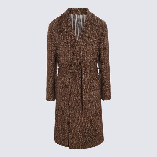 Etro Brown Wool Coat - Etro - Modalova