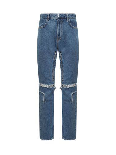 Jeans With Zip And Rips Details - Givenchy - Modalova