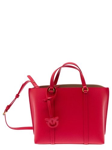 Classic Tote Bag With Logo Charm In Leather Woman - Pinko - Modalova