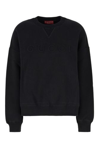 Black Cotton Blend Oversize Sweatshirt - Gucci - Modalova