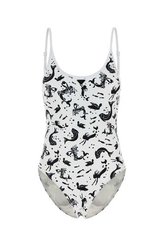 Printed Stretch Nylon Swimsuit - Prada - Modalova