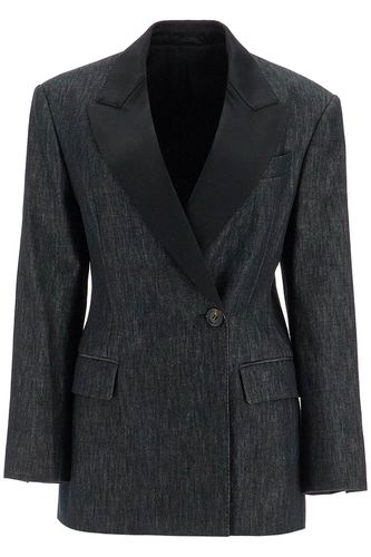 Denim Effect Twill Blazer - Brunello Cucinelli - Modalova