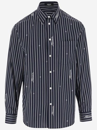 Informal Shirt Striped Poplin Fabric Nautical Stripe Customization - Versace - Modalova