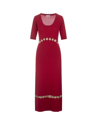 Knitted Long Dress With Medals - Paco Rabanne - Modalova