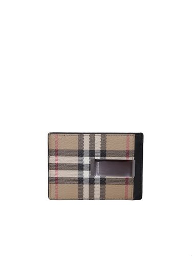 Checked Logo Engraved Cardholder - Burberry - Modalova