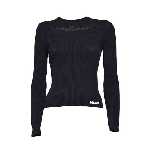 Cut-out Ribbed-knit Crewneck Jumper - MSGM - Modalova