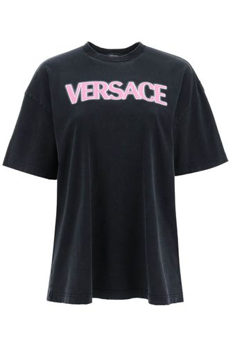 Versace Logo Cotton T-shirt - Versace - Modalova