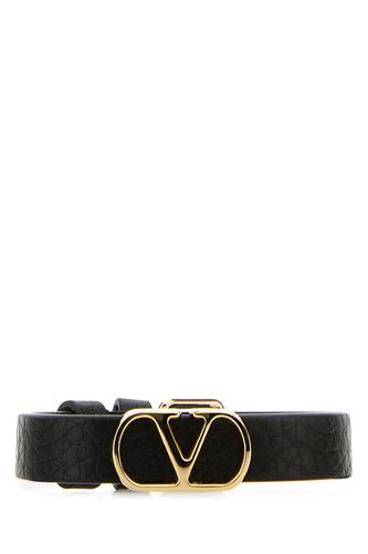 Black Leather Vlogo Bracelet - Valentino Garavani - Modalova