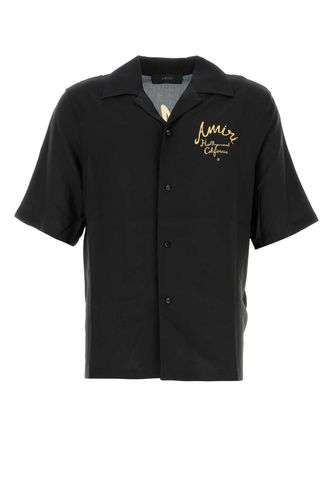 Black Viscose Hollywood Camp Shirt - AMIRI - Modalova