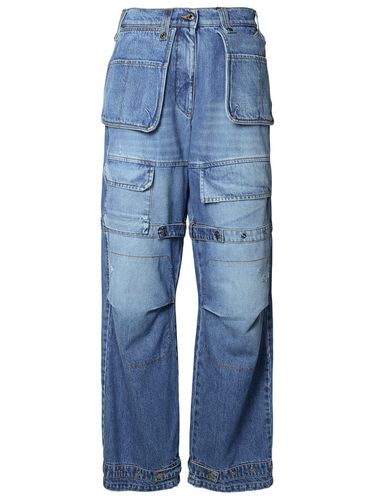 MSGM Blue Cotton Blend Cargo Jeans - MSGM - Modalova