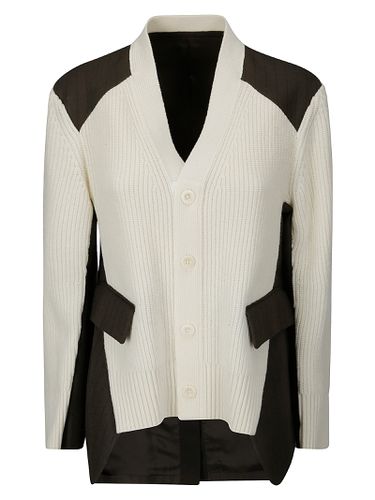 Sacai Chalk Stripe X Knit Cardigan - Sacai - Modalova