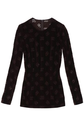 Long-sleeved Top In Monogram Chenille - Dolce & Gabbana - Modalova