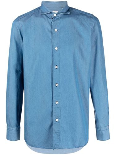 Finamore Blue Cotton Denim Shirt - Finamore - Modalova