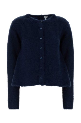 Navy Blue Stretch Mohair Blend Cardigan - Loewe - Modalova
