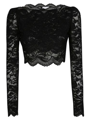 Long Sleeved Cropped Lace Top - Paco Rabanne - Modalova