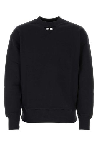 MSGM Black Cotton Sweatshirt - MSGM - Modalova