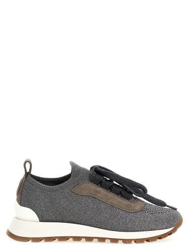 Lurex Knit Sneakers - Brunello Cucinelli - Modalova