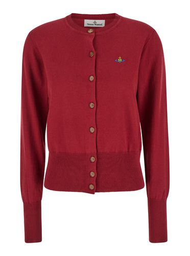 Bea Cardigan With Orb Embroidery And Branded Button In Cotton And Cashmere Woman - Vivienne Westwood - Modalova