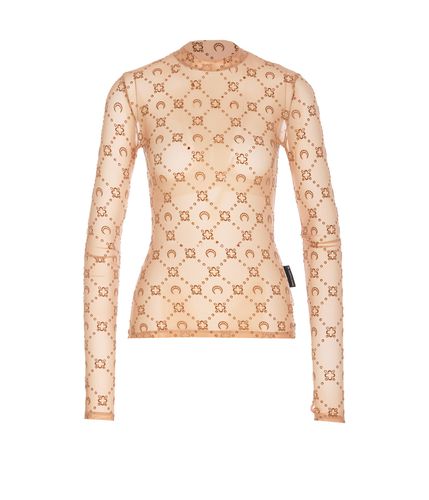 Monogram Mesh Flock Long Sleeves Top - Marine Serre - Modalova