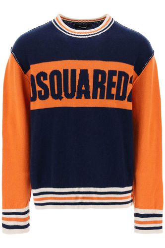 College Sweater In Jacquard Wool - Dsquared2 - Modalova