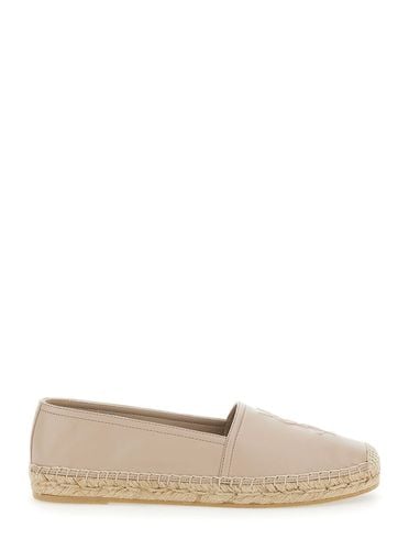 Espadrilles With Logo In Leather Woman - Saint Laurent - Modalova