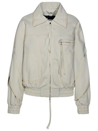 Blumarine Ivory Denim Bomber Jacket - Blumarine - Modalova