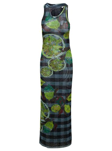 Long Asymmetric Dress With Cut-out And Lemon Print In Mesh Woman - Ottolinger - Modalova