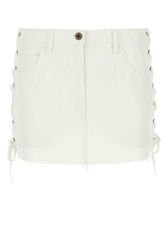 Miu Miu White Denim Mini Skirt - Miu Miu - Modalova