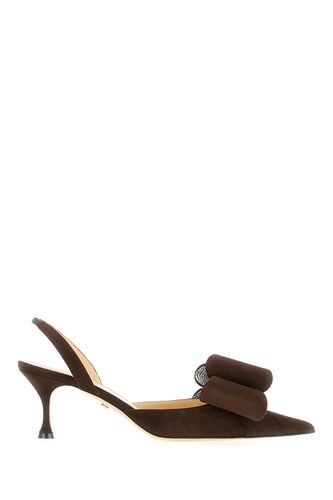 Chocolate Suede Leather Le Cadeau Pumps - Mach & Mach - Modalova