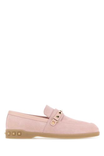 Pastel Pink Suede Leisure Flows Loafers - Valentino Garavani - Modalova